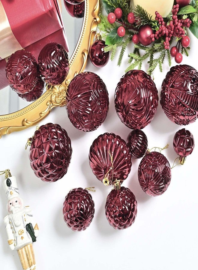 SVNVIOZ Christmas Ball Ornaments Set, 36pcs Burgundy Assorted Multi-Size Xmas Tree Ball Ornaments, Shatterproof Christmas Tree Hanging Ornaments for Xmas Decoration - Image 2